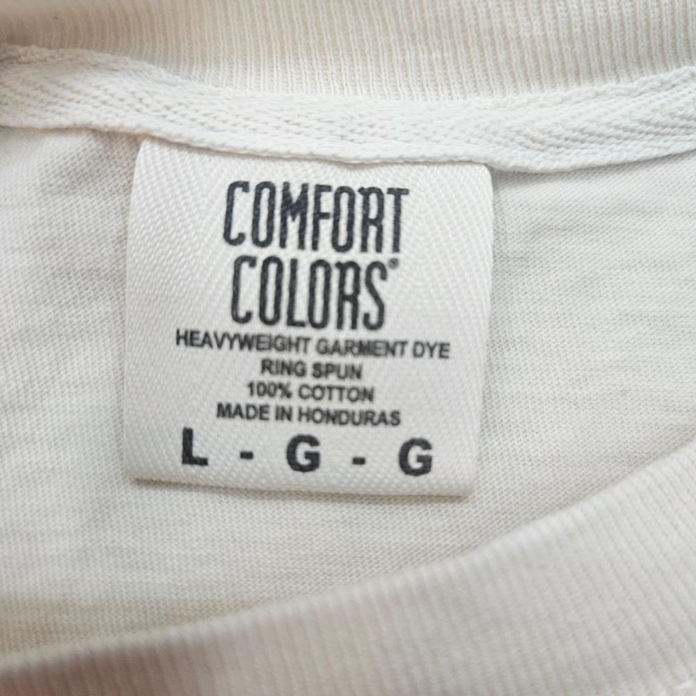 Comfort Colors Oldrow T-Shirt Mens Large Ivory Good Jukebox Graphic Pocket Tee - Picture 3 of 4